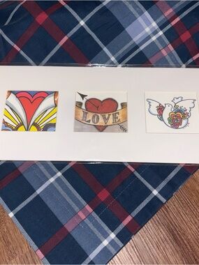 Set of 3 Framed Pop Art Prints — Heart, Love, Dove